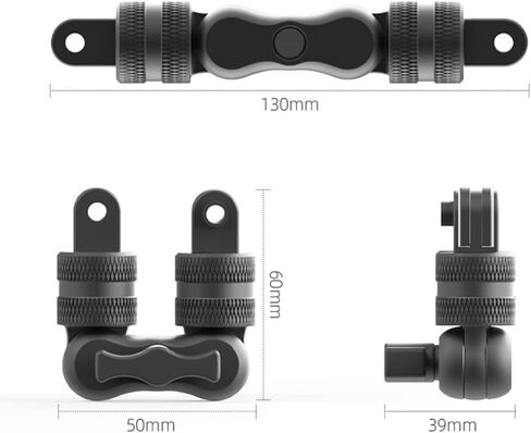 SUREWO Dual Rotating Extension Arm Mount Compatible with GoPro Hero 12 11 10 9 8 7 6 5 Black,DJI Osmo Action 2,AKASO,Campark and More (Black) in Saudi Arabia