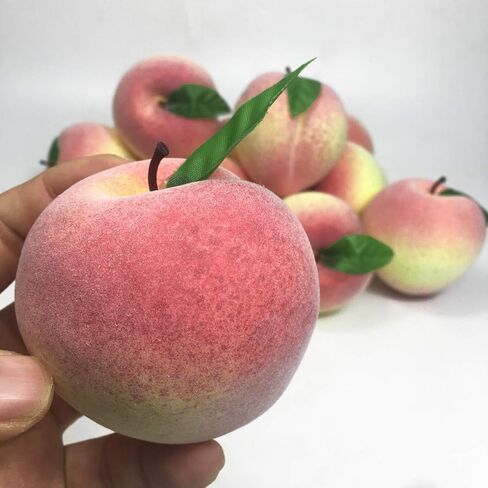 COTOSEY 12pcs Artificial Peach Simulation Peach Fruit for Home Kitchen Table Cabinet Party Decor Photography Props in Kuwait