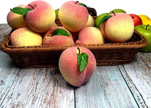 COTOSEY 12pcs Artificial Peach Simulation Peach Fruit for Home Kitchen Table Cabinet Party Decor Photography Props in Kuwait