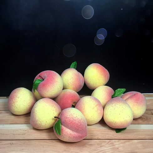 COTOSEY 12pcs Artificial Peach Simulation Peach Fruit for Home Kitchen Table Cabinet Party Decor Photography Props in Kuwait