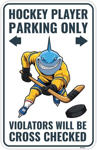 Venicor Hockey Sign - 9 x 14 Inches - Aluminum - Hockey Gifts for Hockey Lovers Boys - Ice Hockey Player Room Decor Toys Birthday Party Favors Supplies Stickers Stuff in Saudi Arabia