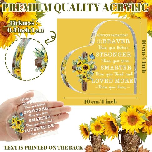 Always Remember You Are Braver Than You Think Inspirational Gift for Women Cheer up Gifts for Home Office Decor Positive Wall Plaque for Friend Mom Sister (Mixed Color, Fresh Style) in Saudi Arabia
