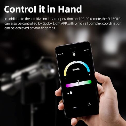 Godox SL150IIIBi 160W LED Continuous Output Lighting, 2800K-6500K Dual Color Temperature, 0%-100% Brightness Adjustment, App Control, Bowens Mount, Suitable for Studio, Still Life, Video Shooting in Saudi Arabia