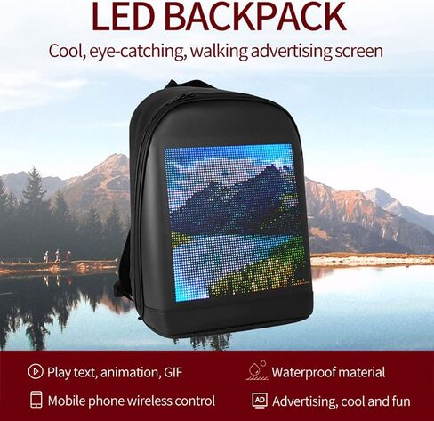 LIXADA LED Color Screen Customizable Backpack Travel Bag Pack Bag for Men Women in Saudi Arabia