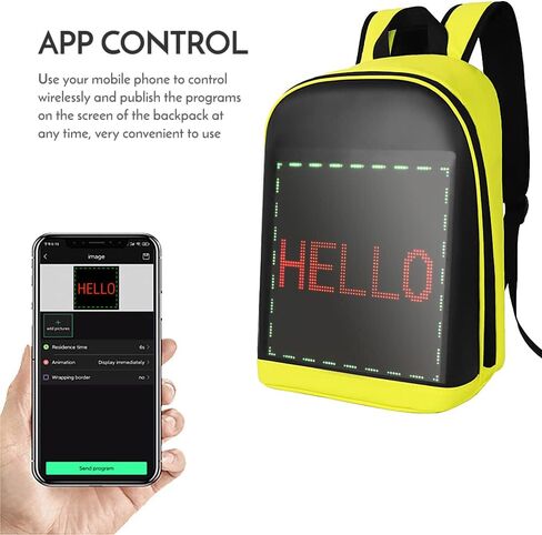 LIXADA LED Color Screen Customizable Backpack Travel Bag Pack Bag for Men Women in Saudi Arabia
