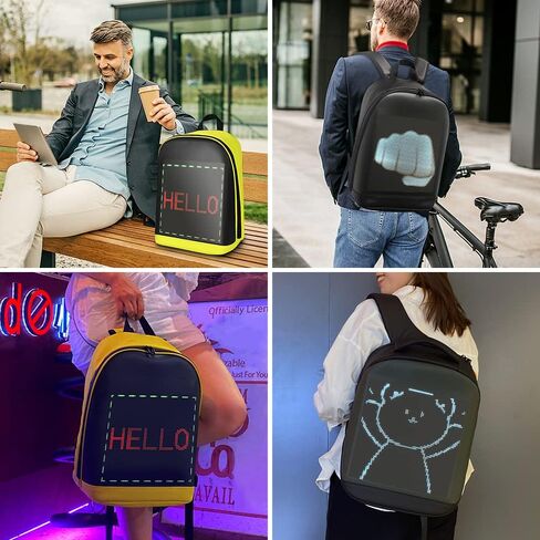 LIXADA LED Color Screen Customizable Backpack Travel Bag Pack Bag for Men Women in Saudi Arabia