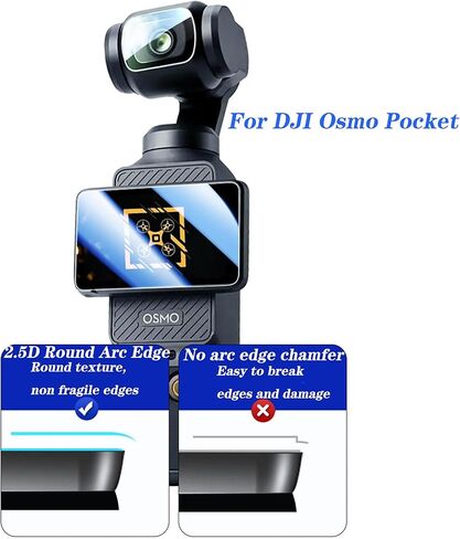 UnisonPet 6pcs Screen Protector for DJI Osmo Pocket 3 Osmo Pocket 3 Screen Protector with The Tempered Film of the Screen+Tempered Film of the Lens*3 9H Hardness Scratch Resistant in Kuwait