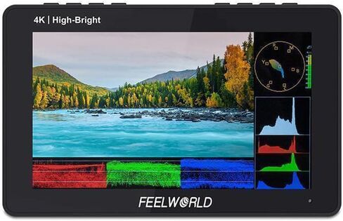 FEELWORLD F5 Prox 5.5 Inch Touch Screen DSLR Camera Field Monitor 1600nit High Bright with 3D LUT 1920x1080 4K HDMI F970 Install and Power Kit Input Output 5V Type-c Input Tilt Arm in Saudi Arabia