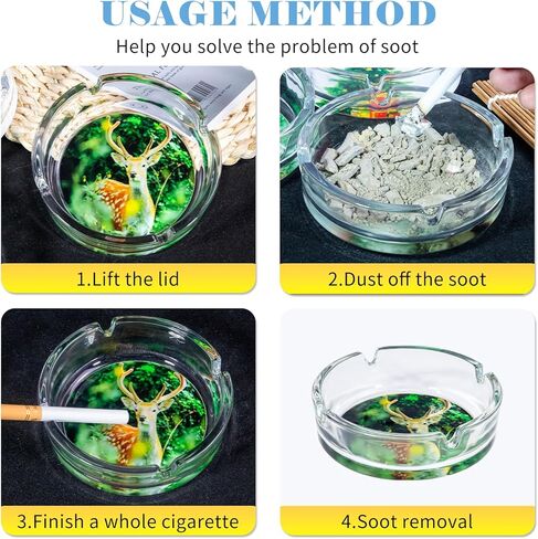 منفضة سجائر زجاجية Aqfkl مع غطاء للسجائر، منافض سجائر منزلية لمدخني الأعشاب، منفضة سجائر بدون دخان في الأماكن المغلقة، منفضة سجائر سيجار، منافض سجائر مقاومة للرياح للفناء الخارجي في الهواء الطلق in Kuwait