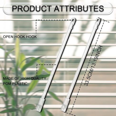 BLMHTWO 2 Pack Blind Wand Vertical Blinds Replacement Parts Blind Stick with Hook and Grip Long Clear Acrylic Window Blind Tilt Wand Rod for Home Office Blind Opener (12 inch) in Saudi Arabia