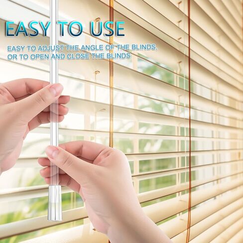 BLMHTWO 2 Pack Blind Wand Vertical Blinds Replacement Parts Blind Stick with Hook and Grip Long Clear Acrylic Window Blind Tilt Wand Rod for Home Office Blind Opener (12 inch) in Saudi Arabia