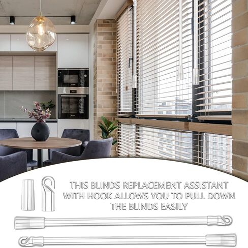 BLMHTWO 2 Pack Blind Wand Vertical Blinds Replacement Parts Blind Stick with Hook and Grip Long Clear Acrylic Window Blind Tilt Wand Rod for Home Office Blind Opener (12 inch) in Saudi Arabia