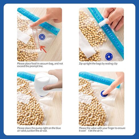 سدادة تفريغ كهربائية لبرطمان ماسون، طقم آلة ختم تفريغ الهواء لمضخة تفريغ محمولة لختم جرة ماسون، مع 20 قطعة من أكياس سحاب سو فيد ومجموعة سدادة تفريغ جرة ماسون in Kuwait