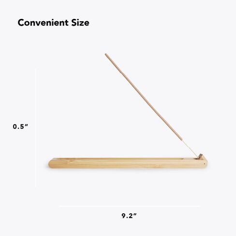 حامل بخور من الخيزران الطبيعي من شريحة من الخير للعلاج العطري والتأمل - تصميم مستدام ومتعدد الاستخدامات لعصي البخور بحجم 1 مم - مصنوع بشكل جميل للمنزل والمكتب in Kuwait