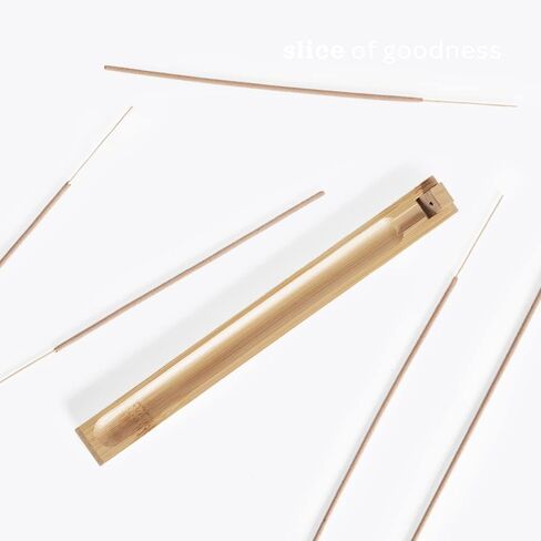 حامل بخور من الخيزران الطبيعي من شريحة من الخير للعلاج العطري والتأمل - تصميم مستدام ومتعدد الاستخدامات لعصي البخور بحجم 1 مم - مصنوع بشكل جميل للمنزل والمكتب in Kuwait