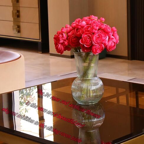 24 Pcs Mini Ranunculus Artificial Flowers with Real Touch Stems 11.5", Silk Flowers Arrangements for Home Decor Indoor (White) in Saudi Arabia