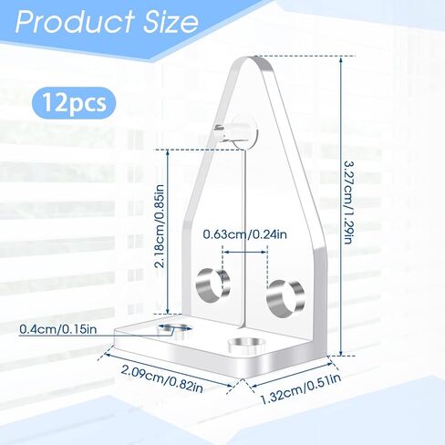 Blind Hold Down Brackets, 12PCS Mini Blind Holder Bracket Clear Plastic Door Blinds Bottom Bracket Window Horizontal Blinds Shades Brackets Replacement Parts in Saudi Arabia