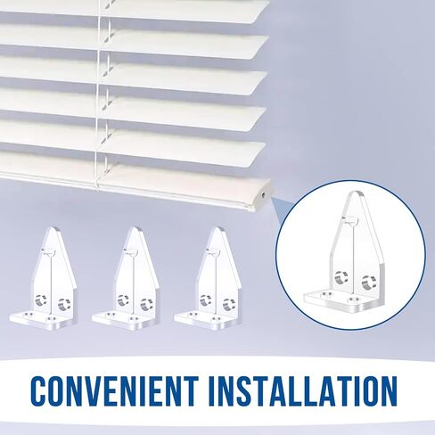 Blind Hold Down Brackets, 12PCS Mini Blind Holder Bracket Clear Plastic Door Blinds Bottom Bracket Window Horizontal Blinds Shades Brackets Replacement Parts in Saudi Arabia