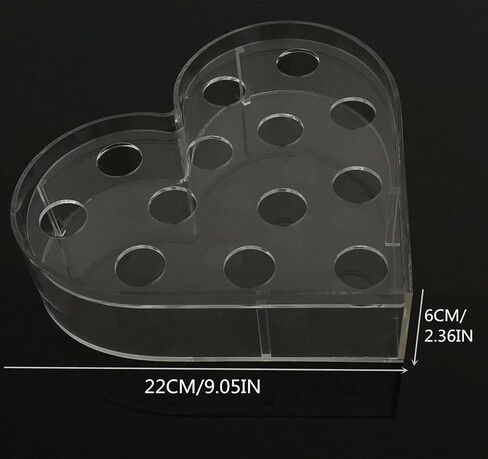 مزهرية زهور اكريليك على شكل قلب، صندوق زهور شفاف مع 13 فتحة، مزهريات زهور زينة مركزية لسطح الطاولة، لحفلات الزفاف وطاولة الطعام وديكور المنزل in Kuwait