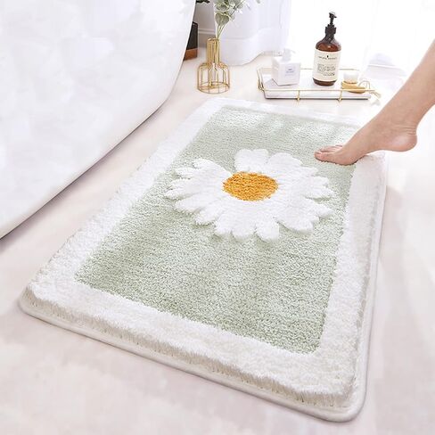 Pink Bathroom Rug, Ultra Soft Microfiber Shaggy Bathroom Mats, 17''x 25'', Extra Absorbent Bath Rugs, Machine Washable/Dry, Non-Slip Bathroom Carpet for Tub, Bathroom and Shower in Saudi Arabia