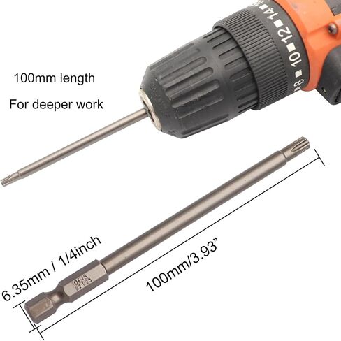 Sipery T25 security torx bits tamper proof 10Pcs, 100mm / 4inch 1/4inch hex shank magnetic screwdriver star bits for power screwdriver impact driver in Saudi Arabia