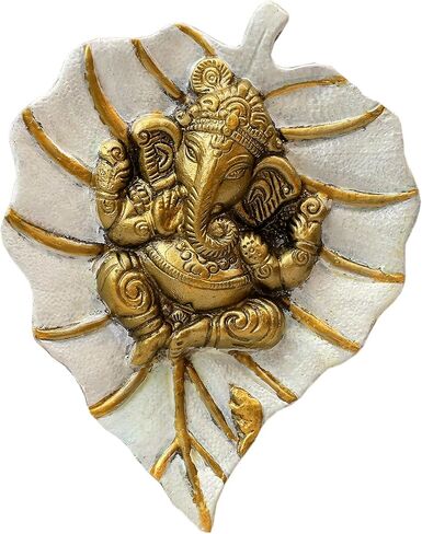 Charmy Crafts Metal Ganesha On Leaf, Wall Hanging Article for Wall Decor, Wedding Gifts, Best for Housewarming, Room Decor (Aqua Green) in Saudi Arabia