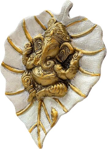 Charmy Crafts Metal Ganesha On Leaf, Wall Hanging Article for Wall Decor, Wedding Gifts, Best for Housewarming, Room Decor (Aqua Green) in Saudi Arabia