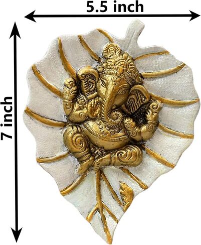 Charmy Crafts Metal Ganesha On Leaf, Wall Hanging Article for Wall Decor, Wedding Gifts, Best for Housewarming, Room Decor (Aqua Green) in Saudi Arabia