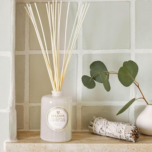 Voluspa Eucalyptus and White Sage Scented Reed Diffuser 6oz (177ml) in Saudi Arabia