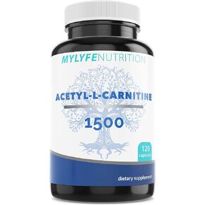 My Lyfe Nutrition Acetyl L-Carnitine 1500mg Capsules, Energy Management Supplements, Non-GMO and Gluten-Free, Metabolism Support for Men and Women, 120 Veggie Capsules in Saudi Arabia