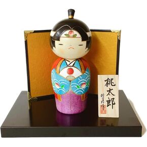 Usaburo Modern Japanese Kokeshi Doll (MOMOTARO - Small), Made in Japan, Collectible Figurines, Traditional Crafts, Boy in Kimono, Samurai in Saudi Arabia