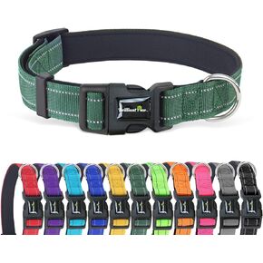 Reflective Dog Collar, Adjustable Nylon Collar, Strong yet Comfortable, Safety Locking Buckle, Length Adjustable for Small Medium and Large Dog in Kuwait