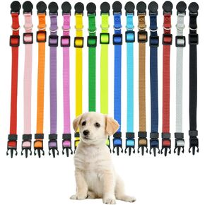 أطواق تعريف الجراء، 15 قطعة من أطواق الجراء المصنوعة من النايلون الناعم، أطواق آمنة قابلة للفصل لفضلات الإنجاب للجراء حديثي الولادة - مجموعة من 15 قطعة (متوسطة 8.5 بوصة - 13.0 بوصة) in Kuwait