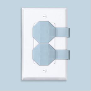 Socket Sitter: Always Connected, Never Lost! No Choking Hazard! Child Safety Cover, Electrical Outlet Cover, Plug Protector, Socket Protector (Pack of 6, Covers 12 outlets) (Blissful Blue)