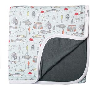 Large Premium Knit Baby 3 Layer Stretchy Quilt Blanket"Trout" by Copper Pearl in Kuwait