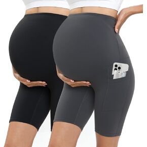 segarra studio Maternity Biker Shorts Over Belly Workout Yoga High Waisted Active Short in Saudi Arabia