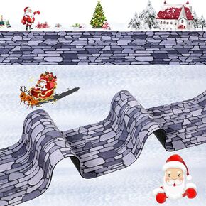 Marspark Christmas Village Accessories 5 x 50 Inch Christmas Miniature Road Village Street Mat Xmas Village Snow Street Decorations for Little Village Landscape(Red Brick Style) in Saudi Arabia
