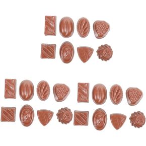 EXCEART 24 pcs Lifelike Realistic Simulated Kitchen Prop Decors Flatback Toys Coffee Food Bulk Candy Photography Model Dessert Decor Display Home Faux Milk Kids Artificial Chocolates in Kuwait