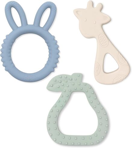 بيبي بليس - ألعاب تسنين الأطفال (3 عبوات) لتخفيف آلام التسنين لمدة 3 أشهر، ألعاب تسنين للأطفال من عمر 6 إلى 12 شهرًا، أدوات تسنين للأطفال من سن 6 إلى 12 شهرًا، ألعاب للرضع خالية من مادة BPA in Kuwait