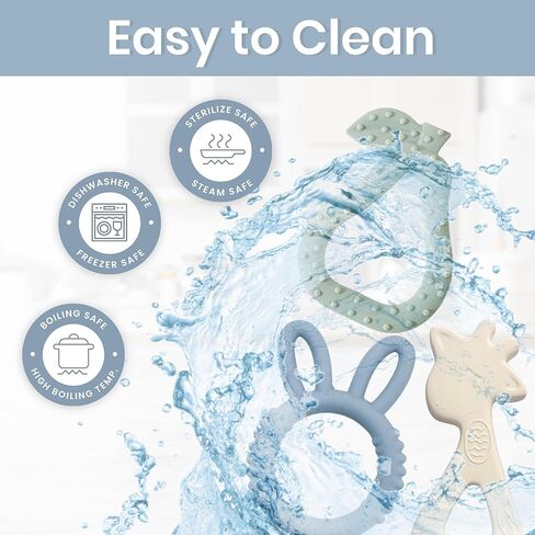 بيبي بليس - ألعاب تسنين الأطفال (3 عبوات) لتخفيف آلام التسنين لمدة 3 أشهر، ألعاب تسنين للأطفال من عمر 6 إلى 12 شهرًا، أدوات تسنين للأطفال من سن 6 إلى 12 شهرًا، ألعاب للرضع خالية من مادة BPA in Kuwait