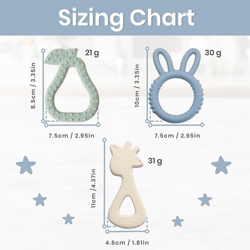 بيبي بليس - ألعاب تسنين الأطفال (3 عبوات) لتخفيف آلام التسنين لمدة 3 أشهر، ألعاب تسنين للأطفال من عمر 6 إلى 12 شهرًا، أدوات تسنين للأطفال من سن 6 إلى 12 شهرًا، ألعاب للرضع خالية من مادة BPA in Kuwait