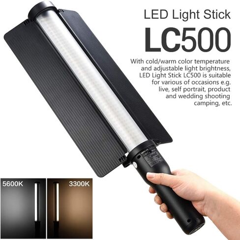 عصا إضاءة GODOX LC500 516 خرز مصباح تصوير محمول مع درجة حرارة لون باردة ودافئة للعيش، صورة شخصية، المنتج، تصوير الزفاف، التخييم. (LC500) in Saudi Arabia