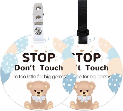 ORIGACH 2 Pack Animals No Touching Baby Signs, Stop Do Not Touch Baby Car Seat Sign Stroller Tags with Hanging Strap and Clip, No Touching Baby Sign for Newborn Baby Boy Girl in Saudi Arabia