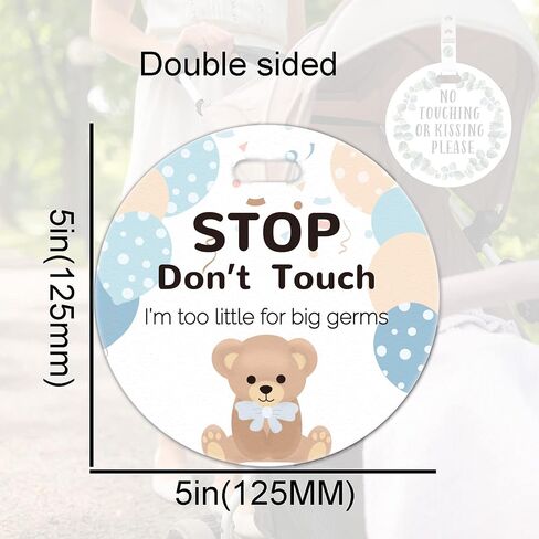 ORIGACH 2 Pack Animals No Touching Baby Signs, Stop Do Not Touch Baby Car Seat Sign Stroller Tags with Hanging Strap and Clip, No Touching Baby Sign for Newborn Baby Boy Girl in Saudi Arabia