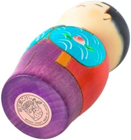 Usaburo Modern Japanese Kokeshi Doll (MOMOTARO - Small), Made in Japan, Collectible Figurines, Traditional Crafts, Boy in Kimono, Samurai in Saudi Arabia