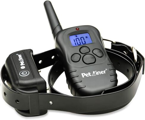 بيتراينر طوق تدريب الكلاب PET998DB1 بطول 330 ياردة قابل لاعادة الشحن ومقاوم للماء مع صوت صفير امن وطوق كهربائي الكتروني للاهتزاز والصدمات in Kuwait