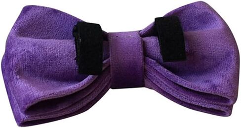 Love Dream Bow tie Dog Collar, Velvet Dog Collars with Detachable Bowtie Metal Buckle, Soft Comfortable Adjustable Bow Tie Collars for Small Medium Large Dogs (Large, Dark Purple) in Saudi Arabia