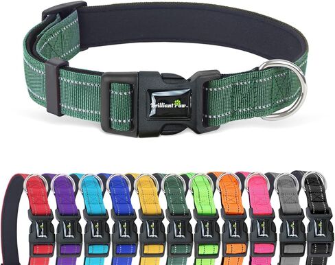 Reflective Dog Collar, Adjustable Nylon Collar, Strong yet Comfortable, Safety Locking Buckle, Length Adjustable for Small Medium and Large Dog in Kuwait
