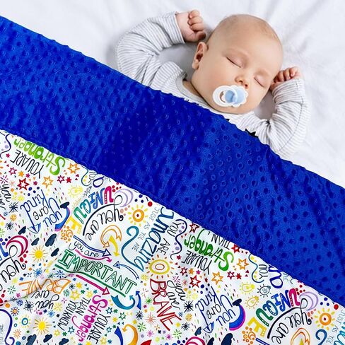 بطانية Winmany للأطفال من القطيفة للأولاد والبنات، بطانيات مينكي ناعمة، غطاء منقط، طبقة مزدوجة، بطانية حيوانات دافئة للأطفال الصغار لهدايا استحمام سرير الأطفال (قوس قزح) in Kuwait