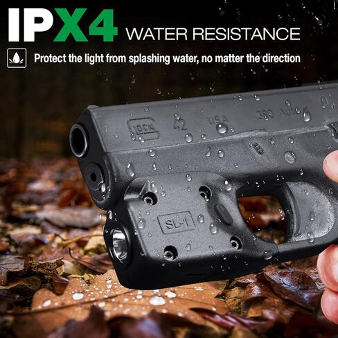 WARRIORLAND Mini Gun Light مع حافظة Kydex مصممة خصيصًا: مسدس G42، 150 لومن G42 مصباح مسدس، مصباح يدوي تكتيكي LED SL-1 مسدس خفيف in Kuwait